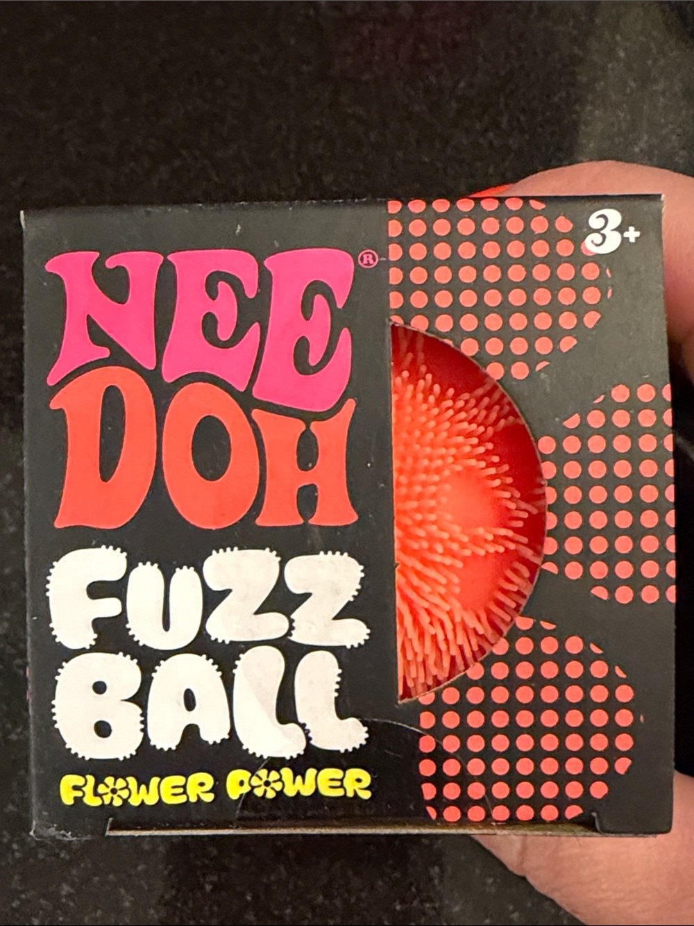 NIB 100% Auth NeeDoh Flower Power Fuzz Ball Super Squish - Bright Orange